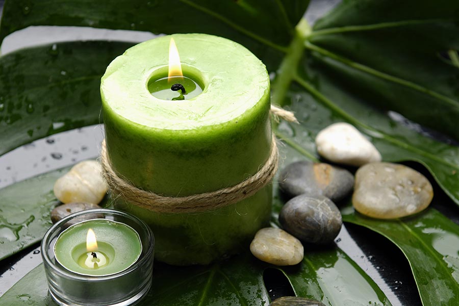 Scented candle for at home massage