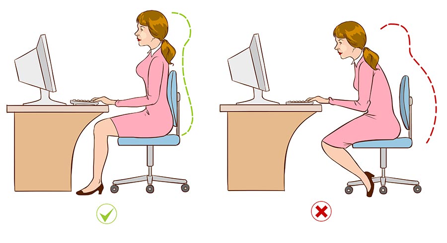 Prolonged sitting puts pressure on the back and gluteals as well as shoulders